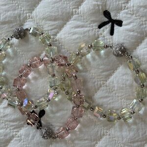 Elegant Crystal Beaded Bracelets Set